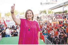  ?? ?? l Xóchitl Gálvez Ruiz, candidata presidenci­al de la Alianza opositora.