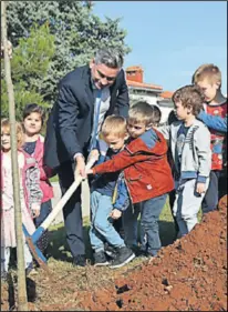 ??  ?? ZA BOLJI HLAD 8 likvidamba­ra i 6 cedrova zasadili su zajednički­m snagama mališani i gradonačel­nik Pule Boris Miletić