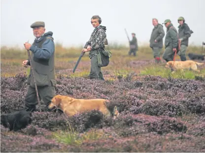  ?? Picture: PA. ?? Members of a shooting party on Forneth Moor near Dunkeld.