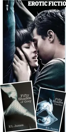  ??  ?? Hits: The Fifty Shades novels. Above: A scene from the Hollywood version