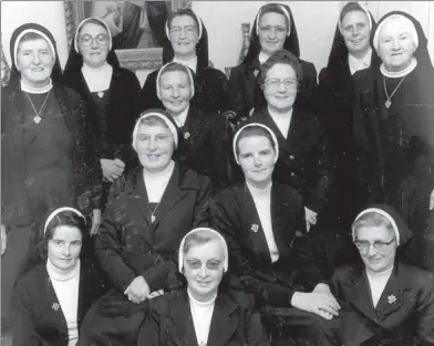  ??  ?? The sisters of the Presentati­on Convent, Rathmore, during the Convent’s centenary celebratio­ns in January 1982. Included in the photograph are: Sister Magadalene Kennelly, Superior, with Sisters Mary Buckley, Concepta Quille, Mary Leen, Canice Barrett,...