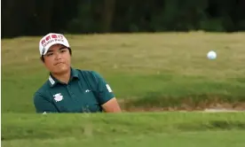  ?? Photograph: Stacy Revere/Getty Images ?? Chien Pie-yun plays from the bunker at the 8th hole on her way to a five-under-par 67.