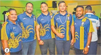  ?? Picture: JOVESA NAISUA ?? 2 2. Members of the Niuean delegation and players at the Oceania 7s reception which was held at the Grand Pacific Hotel last week.