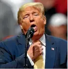  ?? AP ?? President Donald Trump mocks Michael Bloomberg for ‘‘choking’’ during last week’s Democratic debate performanc­e.