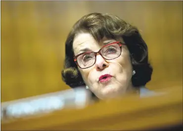  ?? ERIC THAYER — GETTY IMAGES ARCHIVES ?? Sen. Dianne Feinstein is one of the longest serving members in the Senate, but her once ironclad grip on the seat appears to be slipping, though she still leads Kevin de León, her closest competitor at this point in the 2018race.