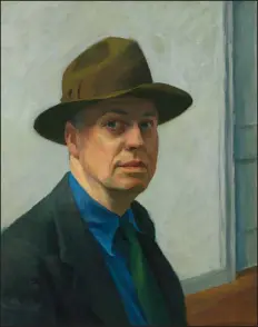  ?? ?? JOSEPHINE N. HOPPER, ARTISTS RIGHTS SOCIETY VIA THE NEW YORK TIMES A self portrait of Edward Hopper 1925- 30.