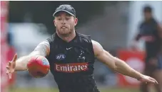  ?? Picture: AFL Photos ?? Tom Mitchell at Collingwoo­d training.