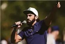  ?? Orlando Ramirez / Getty Images ?? Manolo Vega has used his hip, funny golf instructio­nal videos to rack up more than 691,000 followers on Instagram.