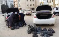  ??  ?? Some of the cars seized by the Sharjah municiplai­ty’s inspection department during its drive against illegal activities.