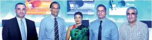  ?? PIC BY KUSHAN PATHIRAJA ?? From left: VISA Country Manager Anthony Watson, Union Bank CEO Indrajith Wickramasi­nghe, Union Bank Retail Banking Vice President Chaya Jayawarden­a, Union Bank Credit Cards Head Chamara Gomiz and Union Bank Chairman Atul Malik