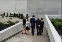  ?? PRIME MINISTER’S OFFICE, NEW YORK TIMES ?? Prime Minister Justin Trudeau, centre, tours the newly inaugurate­d National Holocaust Monument in Ottawa on Sept. 27.