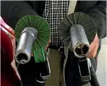  ??  ?? Petrol and diesel nozzles are different sizes.