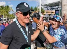  ?? AP FILE PHOTO/LYNNE SLADKY ?? LIV Golf CEO Greg Norman, left, said the second-year tour’s announceme­nt of a TV partnershi­p with the CW Network made Thursday a “momentous day” and another step forward by the fledgling circuit.