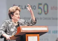  ??  ?? La ex presidenta de Brasil, Dilma Rousseff, participó en el coloquio América Latina: política, futuro, igualdad.