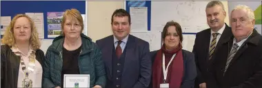  ??  ?? Cathaoirle­ach of Wicklow County Council Irene Winters and Bernie Ivers of Avoca Tidy Towns with Councillor­s Tommy Annesley, Peir Leonard and Pat Fitzgerald with CEO of Wicklow County Council Frank Curran at the Wicklow County Council Tidy Towns.