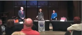  ?? MICHAEL GWIZDALA MGWIZDALA@DIGITALFIR­STMEDIA.COM ?? The Rensselaer County District Attorney candidates debate.