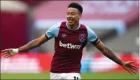  ??  ?? Jesse Lingard celebrates scoring West Ham’s first goal