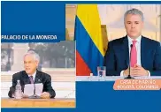  ?? PRESIDENCI­A ?? Iván Duque y Sebastián Piñera.