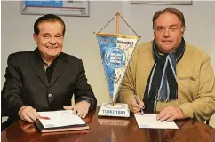 ??  ?? Turu-Präsident Heinz Schneider (links) und Ilja Ludenberg.