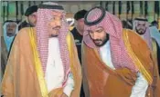  ?? REUTERS ?? Saudi Arabia's King Salman bin Abdulaziz Al Saud chats with his son and Crown Prince Mohammed bin Salman.