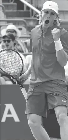  ?? MINAS PANAGIOTAK­IS/GETTY IMAGES ?? Canada’s Denis Shapovalov will make his debut at the U.S. Open Monday when he faces Daniil Medvedev.