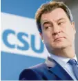  ?? Foto: dpa ?? Markus Söder wird inzwischen selbst als Kanzlerkan­didat gehandelt.