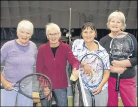  ?? LYNN CURWIN/TRURO DAILY NEWS ?? Friends Dede Hayden, left, Robin Maclennan, Denise Pelchat and Joyce Mcgeehan get together regularly to play tennis.