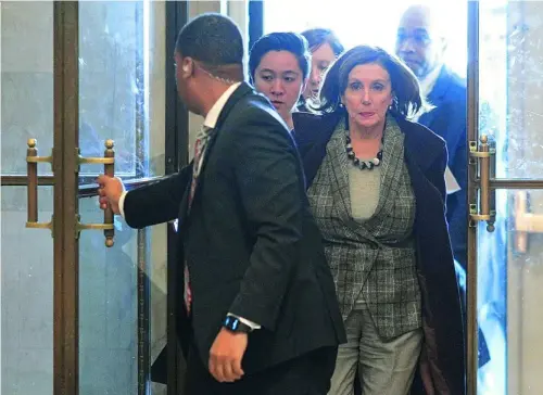  ?? EFE ?? La líder del Congreso, Nancy Pelosi, ha lanzado el «impeachmen­t» para evitar que Trump pueda reclamar indefensió­n