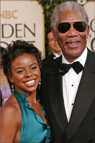  ??  ?? Close relationsh­ip: Morgan Freeman with E’Dena Hines at the 200 Golden Globes