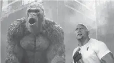  ??  ?? George the gorilla and Dwayne Johnson share a bond in Rampage.