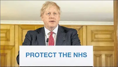  ??  ?? Coronaviru­s-hit Prime Minister Boris Johnson is receiving treatment in London’s St Thomas’ Hospital after his condition deteriorat­ed over the weekend