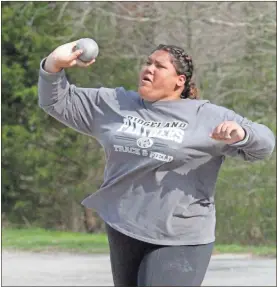  ?? Scott Herpst ?? Lady Panther thrower Mecca Spears once again swept the shot put and the discus during a multi-team meet at Ridgeland High School last Monday.