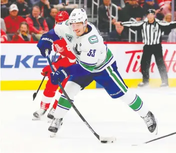  ?? RICK OSENTOSKI/USA TODAY SPORTS ?? Captain Bo Horvat and the Canucks are proving the old hockey dictum that spending more time in the other team’s end usually results in more goals and wins.