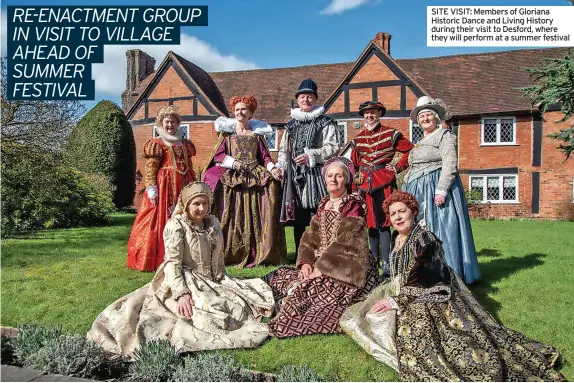  ?? ?? SITE VISIT: Members of Gloriana Historic Dance and Living History during their visit to Desford, where they will perform at a summer festival