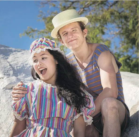  ??  ?? Jessie Chan and Anthony Goncharov are two of the stars in Sea of Stories, which runs until Aug. 26 at White Rock’s Coast Capital Playhouse.