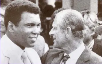  ??  ?? The greatest: Boxing champ Muhammad Ali met the Duke in Los Angeles in 1984