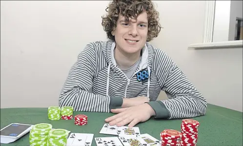  ??  ?? Sam Holden, pictured in 2011 when he made the finals of the World Series of Poker tournament in Las Vegas