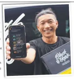  ??  ?? Head brewer Satoshi Tamura and Black Hops’ new delivery app Supply Drop is keeping the thirst quenched of Gold Coasters.