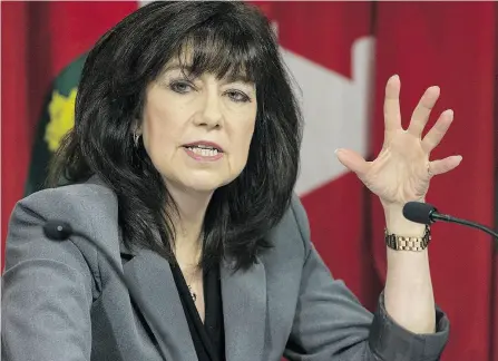  ?? CRAIG ROBERTSON / POSTMEDIA NEWS FILES ?? Ontario Auditor General Bonnie Lysyk reported this week the Ontario deficit will be $11.7 billion this year and $12 billion next year, far more than what the governing Liberals have said.