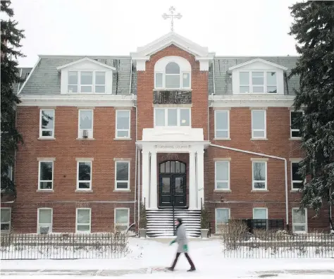  ?? BRANDON HARDER ?? The Sacred Heart Academy/cathedral Courts on 13th Avenue is in need of repairs, which have been estimated to cost more than $1.2 million. Repairs needed include work on the chimney, masonry and roof tiles as well as foundation site work and removal of trees.