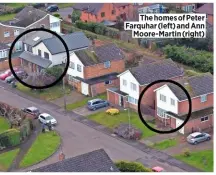  ??  ?? The homes of Peter Farquhar (left) and Ann
Moore-martin (right)