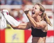  ?? Anacleto Rapping Los Angeles Times ?? BRANDI CHASTAIN’S joy after the decisive penalty shot in the 1999 final is a lasting image of U.S.’ feat.