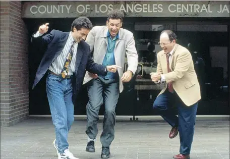  ?? NBC via Getty Images ?? “SEINFELD,” with Jerry Seinfeld, left, Michael Richards and Jason Alexander, will begin streaming worldwide on Netflix in 2021.