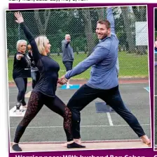  ??  ?? Warrior pose: With husband Ben Cohen