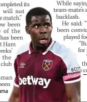  ?? ?? West Ham’s Zouma
SEE SPORT