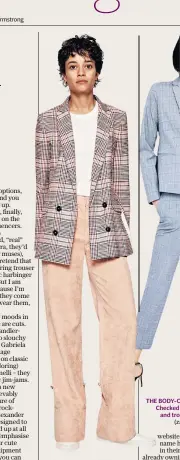  ??  ?? THE CO-ORD TROUSER SUIT Checked blazer, £249; cord trousers, £169 (meandem.com)