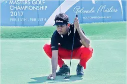  ??  ?? Himmat Singh Rai lines up a shot during the third round of the Golconda Masters at the Hyderabad Golf Club on Saturday.