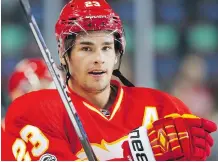  ?? AL CHAREST ?? After scoring against Tampa Bay on Thursday, Sean Monahan became the youngest player ever to score 100 goals for the Flames. The previous youngest was Joe Nieuwendyk back in 1989.