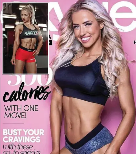  ?? Photos: Contribute­d/Matt Donaldson ?? FITNESS MAGAZINE: Teanna Born is proud to be on the cover of Oxygen magazine. INSET: Teanna Born is working hard to make a name for herself in the fitness industry.