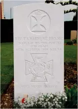  ?? (HMP) ?? ■ The grave of Reverend Theodore Hardy at St. Sever Cemetery Extension, Rouen, France. It is thought that Hardy was the most highly decorated non-combatant member of the armed forces.